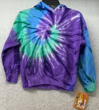 Jon Lauren Hoodie Kids Size M Multicolor Long Sleeves Tie Dye Kangaroo Pockets