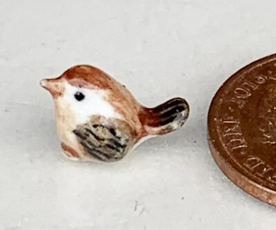 Puppenhaus hell und dunkelbraun Keramik Vogel Maßstab 1:12 Miniatur L tumdee