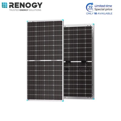 Renogy 220 Watt Bifacial Solar Panel 12 Volt Monocrystalline High Efficiency PV