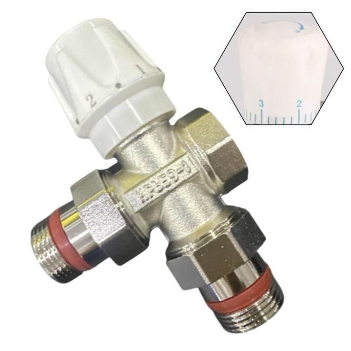 Valvola termostatica per radiatore in ottone massiccio design a tre vie per pres