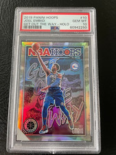 2019 Panini Hoops Premium Stock Joel Embiid Get Out The Way Holo PSA 10 Insert