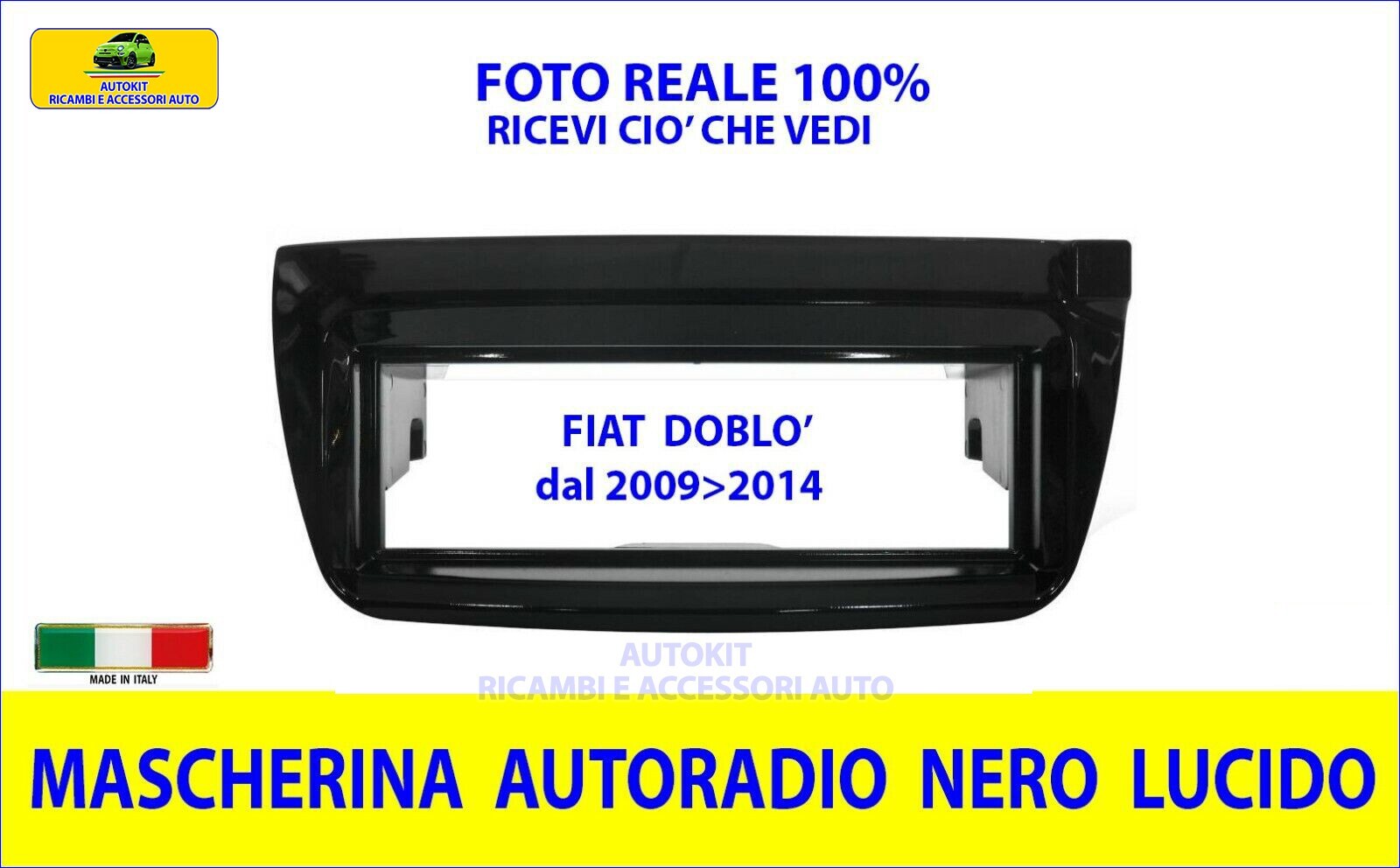 Mascherina Autoradio 1DIN per Fiat Doblo' 2009-2014