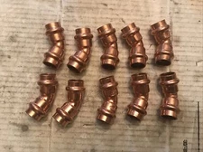 Lot Of 10 Streamline 77607 Copper 45° Degree Elbow Press x Press 1/2" x 1/2"