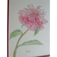 Vintage Original Floral Ink Drawing by Kathryn 53010