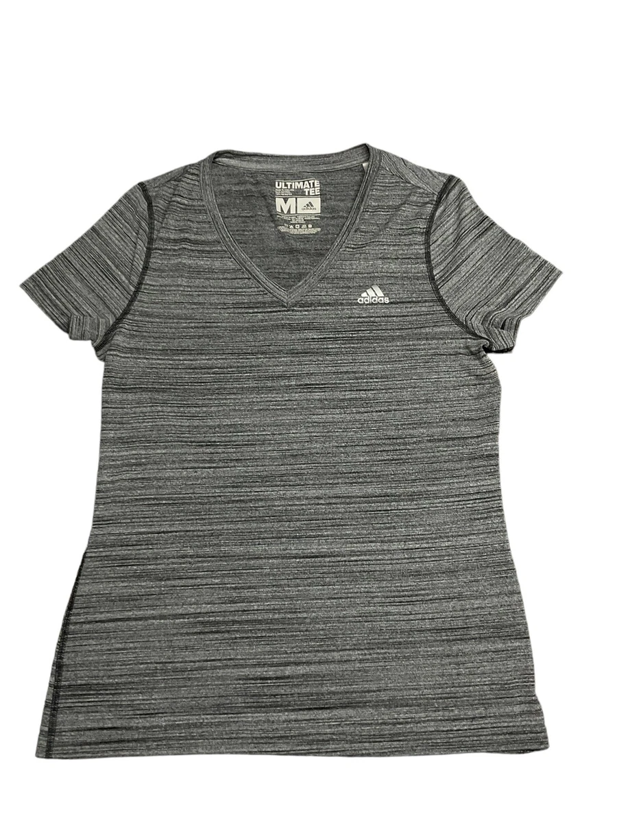 Jo da tæerne firkant Adidas Ultimate Tee Shirt Womens Medium Heathered Gray V-Neck Athletic  Climalite | eBay