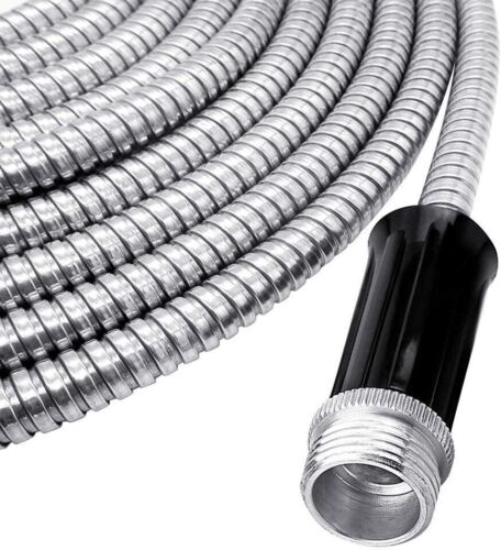 25FT / 50FT Stainless Steel Metal Garden Water Hose Flexible Heavy Duty Pipe US - Picture 10 of 14