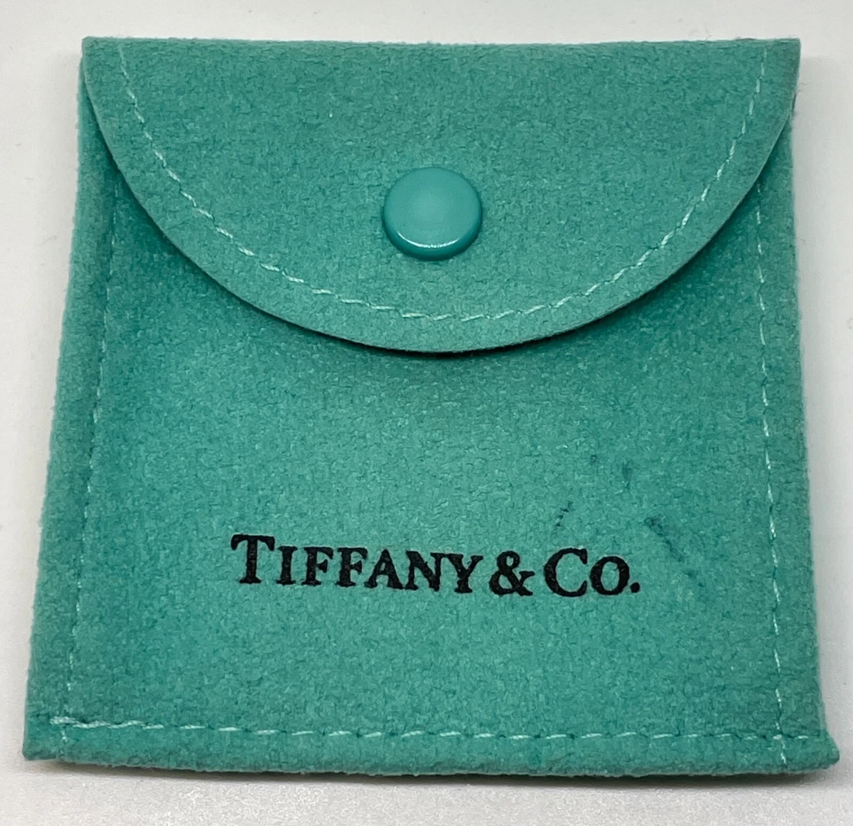 TIFFANY CO. BLUE JEWELRY POUCH JEWELRY BAG WITH SNAP CLOSURE