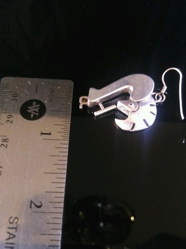 Navajo Kokopelli Sterling Silver Dangle Drop Earrings Signed by Alvin Vandever - Picture 7 of 9