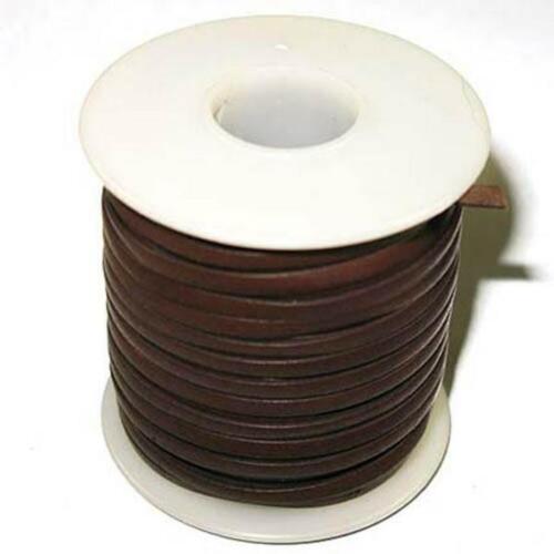 Calf Leather Lace 1/8" 25 Yards Dark Brown - Picture 1 of 1