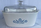 5qt / litre A-5-B Square Corning Ware Casserole with Lid Cornflower Blue
