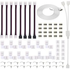 LED Strip Connector Kit for 5050 RGB 4 Pin 10mm RGB Splitter Cable RGB Extens...