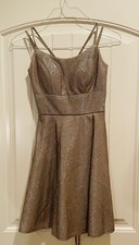 EUC Semi Formal Dress Size 3 Gold Silver Glitter School Dance Cocktail Party
