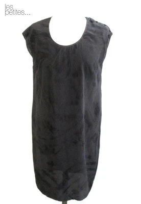 LES PETITES... - ROBE DROITE SOIE GRIS MAUVE TAILLE M 38 - EXCELLENT ETAT - Photo 1/4