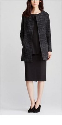 tencel stretch grid long jacket