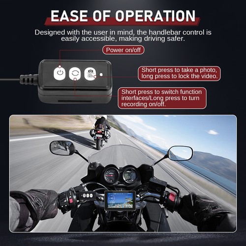Motorcycle Dash Cam 1080P Front Rear Camera Loop Recording Parking Mode TPMS - Picture 9 of 16