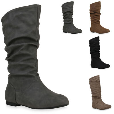 895888 Bequeme Damen Schlupfstiefel Stiefel Winter Schuhe Mode