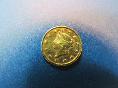 1851-C GOLD TYPE I ONE DOLLAR LIBERTY  COIN - RARE CHARLOTTE  MINTED COIN-DAMAGE