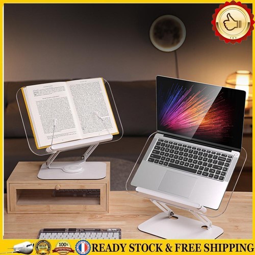Acrylic Book Holder Adjustable Recipe Book Holder for Laptop Recipe Textbook FR