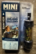 Sawyer Mini Water Filtration System Single Camo 1-Pack Filters up to 100000 Gals