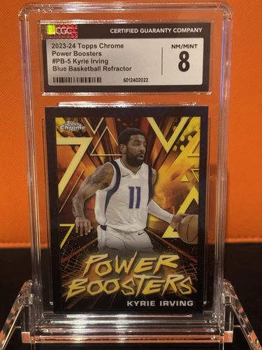 Kyrie Irving 2023-24 Topps NBA  Power Boosters Blue Refractor #PB-5 CGC 8