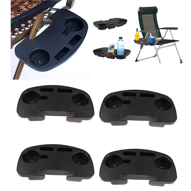 4pcs Cup Holder for Outdoor Chair Cup Trays Table Clip on Recliner
