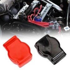 2Pcs Universal Battery Terminal Rubber Cover for Car Vehicles RV Boat Red Black