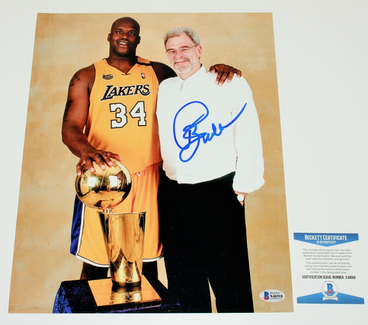 LAKERS COACH PHIL JACKSON SIGNED 11x14 PHOTO BECKETT COA CHICAGO