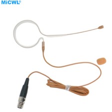 Tan color Head Earset Microphone For Shure Wireless BodyPack XLR mini TA4F Brown