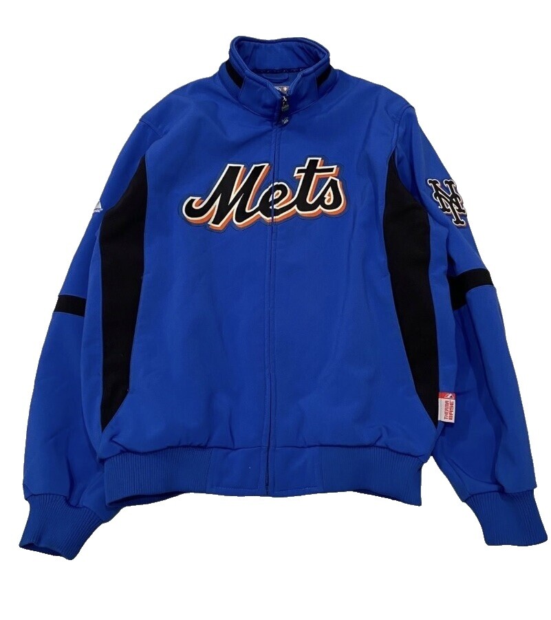 MLB ニューヨークメッツ　Majestic Mets ジャケット M Majestic New York Mets MLB Black & Blue Therma Base Youth XL
