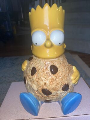 NEW UNUSED Vintage Bart Simpson Ceramic Cookie Jar 1994 Treasure