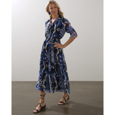midi dress buttoned fron neck Square Neck Button Front Tweed Midi Dress