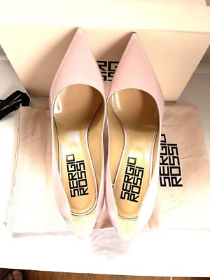 Sergio Rossi Vernice 090Soft Blush/Pink Patent Leather Point-Toe