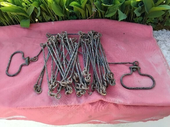 Chaine d'arpenteur 10 m outil ancien art populaire bon état - Photo 2/2