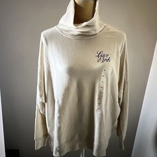 Victoria Secret PINK Turtleneck Oversized Sweatshirt Pullover Size Medium 
