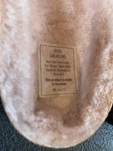 Birkenstock Arizona Shearling Sandal Size 38 Women's Desert Dust Light Rose - Picture 6 of 8