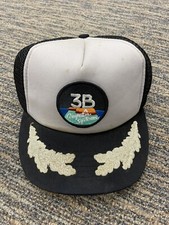Vintage 70s 80s Gabriel Patch 3 Stripe Mesh Snapback Trucker Hat Cap Made In USA