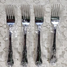 Oneida Azalea Dinner Forks 7 3/4" Stainless Flatware Brand New Set of 4