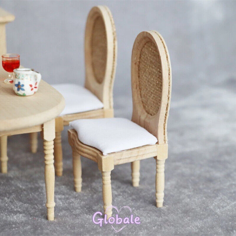 Maßstab 1:12 Puppenhaus Miniatur Victoria Stuhl Vintage Holzmöbel Handmade Möbel - Bild 4 von 4