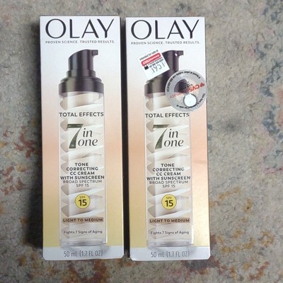 lot of Olay Total Effects 7 in One Tone Correcting CC Cream SPF 15 Light to Med