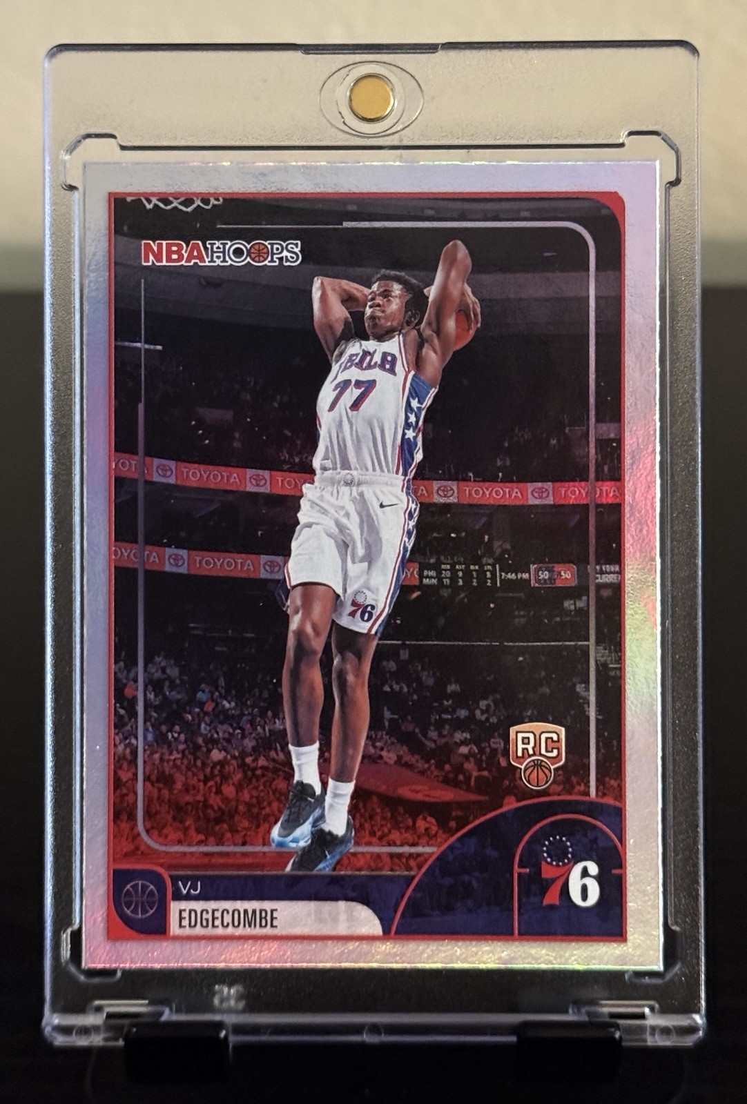 Vj Edgecombe 2025-26 Topps NBA Hoops Rainbow Foil RC 76ers #244