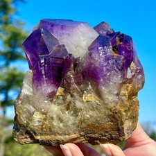 Grappolo di ametista naturale 2,86 libbre cristallo di quarzo spina dorsale esemplare minerale guarigione