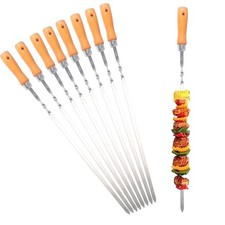 ZMC Schaschlikspieße 55cm Edelstahl – Grillspieße Holzgriff 1cm breit rostfrei
