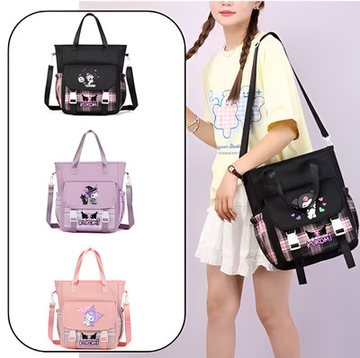 Kuromi Girl Student Handbag Cartoon Shoulder Bags Tote Messenger Bag Handbag