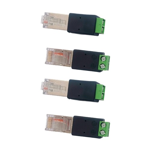 4Pcs RJ45 Screw Terminals Connector Rj45 Male to 485 2Pin Green Terminals - Afbeelding 7 van 8