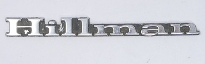 Hillman Auto Abzeichen Emblem silberfarben Metall Schriftzug hinten Befestigung Pfosten
