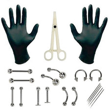 1Set Body Piercing Clip Kit Tool Disposable Professional Body Piercing Needles C