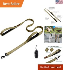 Reflective Heavy Duty Dog Leash - Double Handle Design, 5FT for Active Dogs