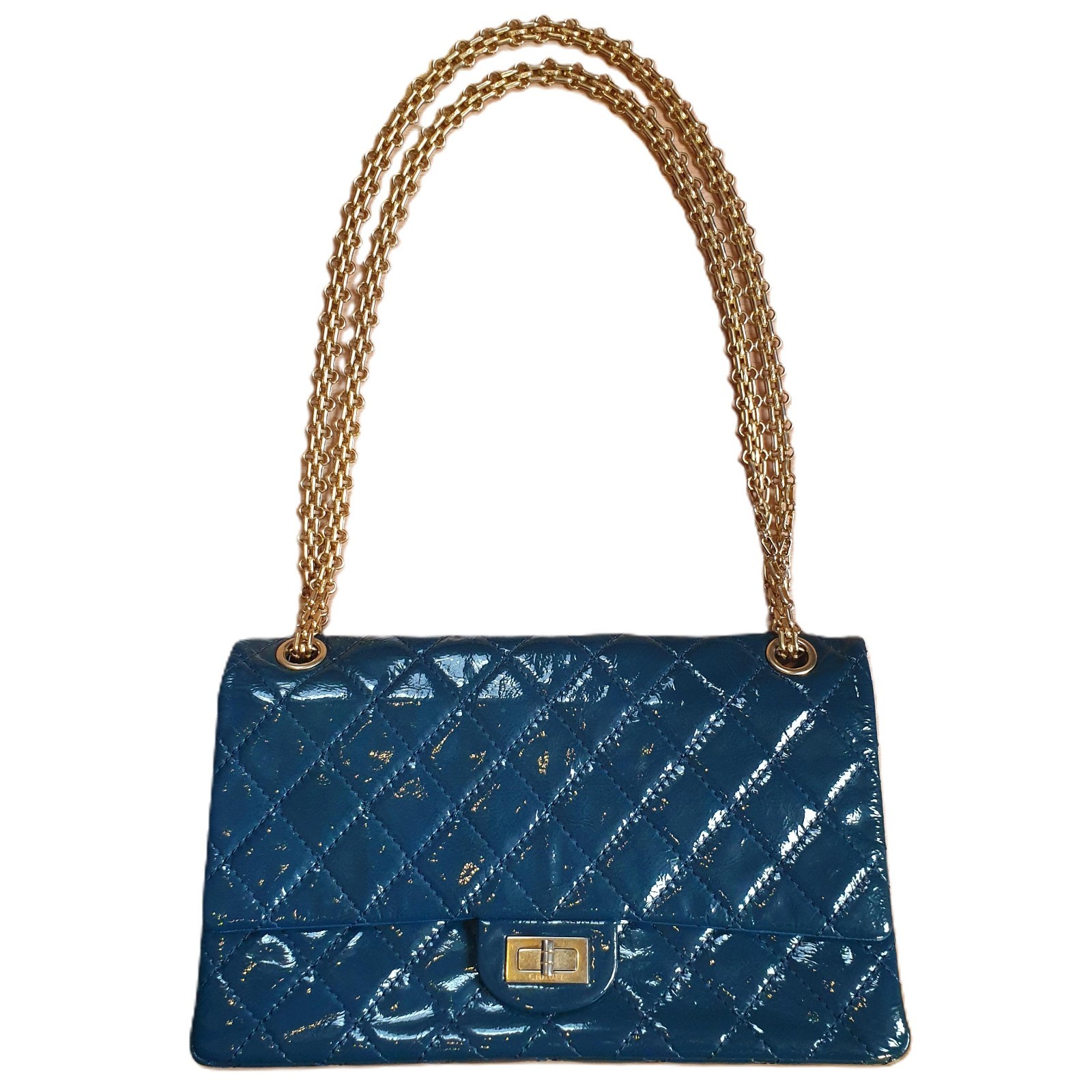 CHANEL 2.55 Reissue Medium Petrol Gold Hardware - Rare Color - Very Clean