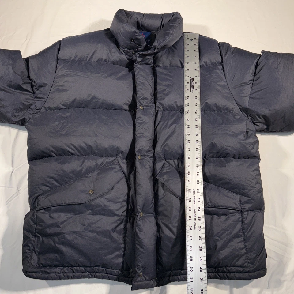 Vintage 90s Moncler Goose Down Puffer Jacket Navy Blue Size 7 - Image 4 of 4