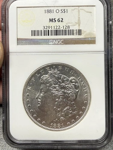 1881-O Morgan Silver Dollar $1 New Orleans Mint State NGC MS62!